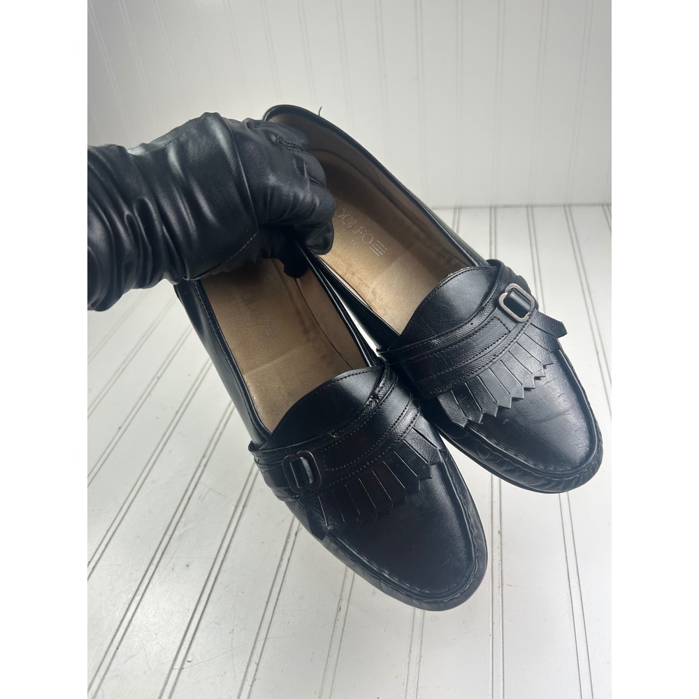 Adolfo Vintage Black Leather Kiltie Loafers Made in Italy Men's Size 11 - Picture 10 of 13
